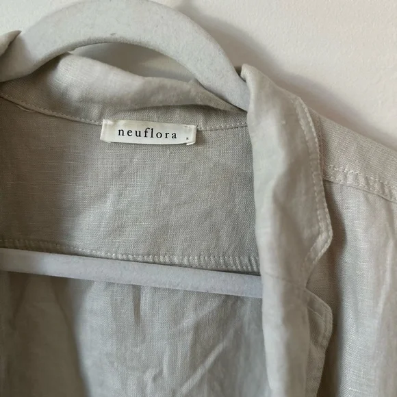 Neuflora 100% Linen Blazer Cream Size Small - Picture 2 of 4